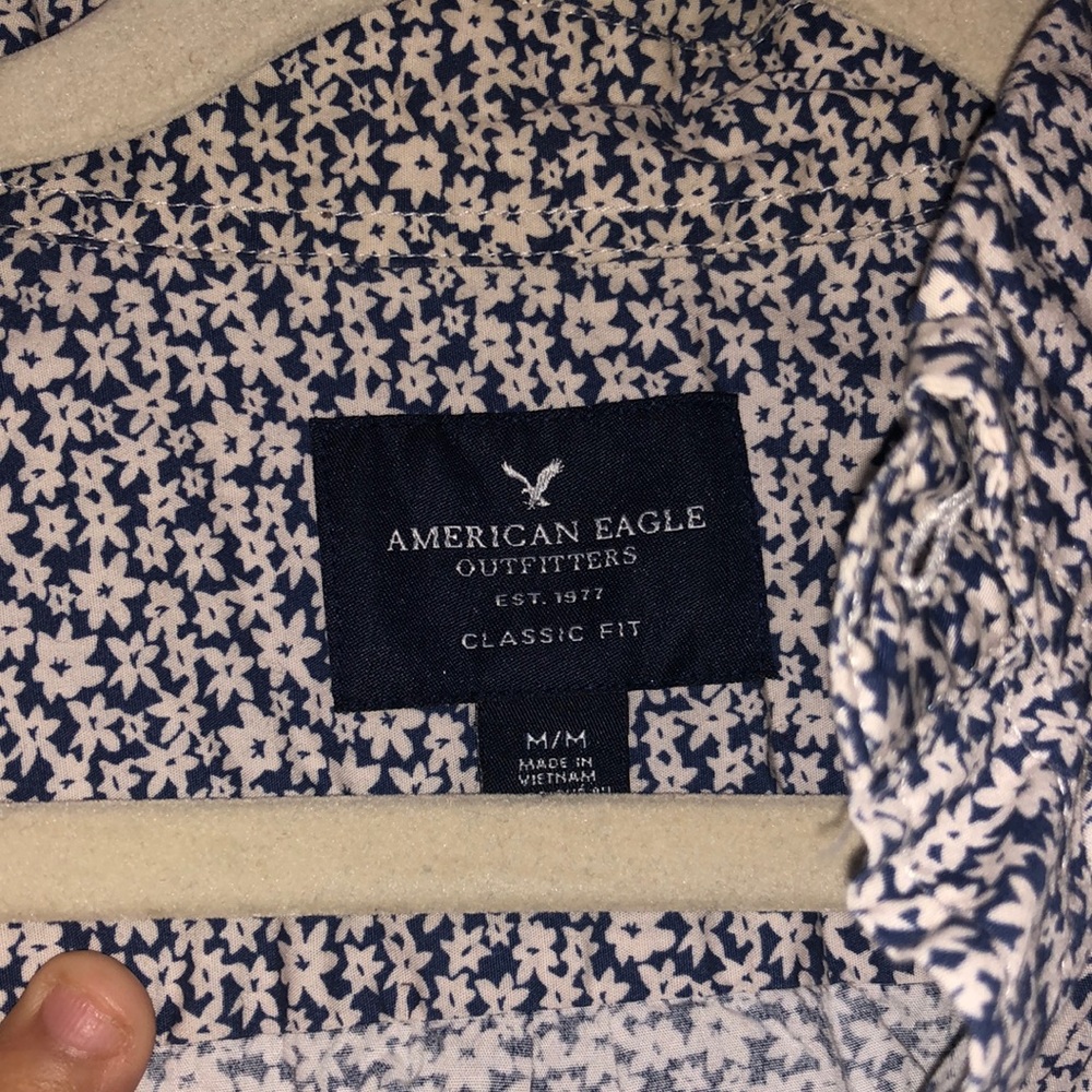 Aeo Flower Pattern Button Down Shirt - image 2